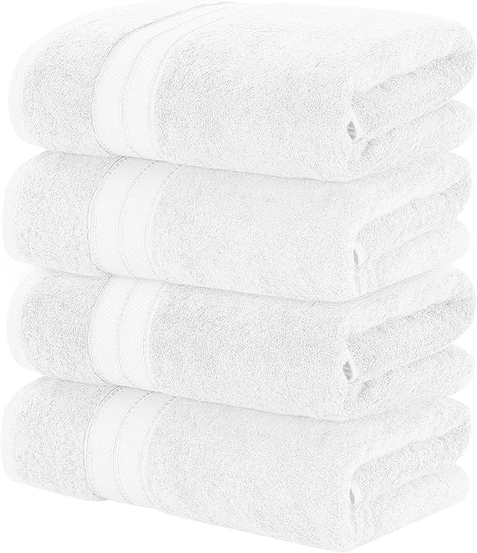 Modern Threads 4-Pack SpunLoft Bath Towel White 30x54 by ModernThreads