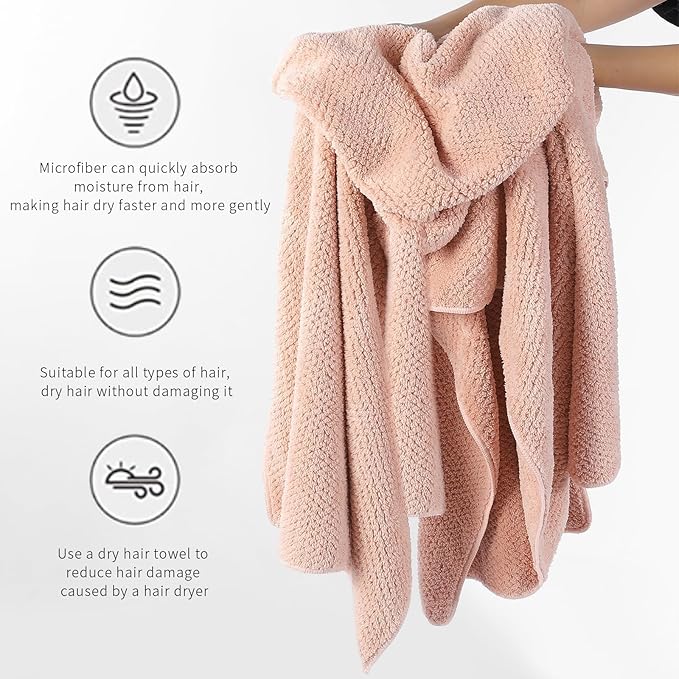Microfiber Hair Towel Quick Dry Hair Towel Hair Drying Towels Suitable - Image 2