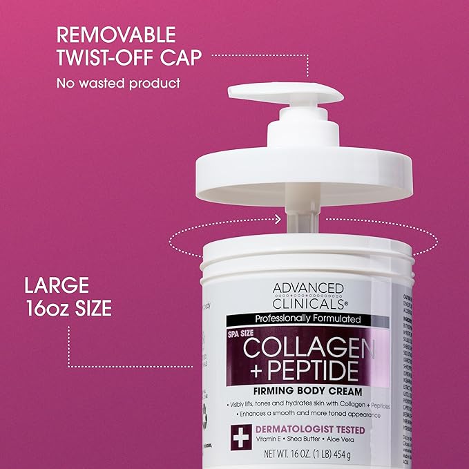 Advanced Clinicals Collagen Peptides Body Lotion + Hyaluronic Acid Moisturizer - Image 3