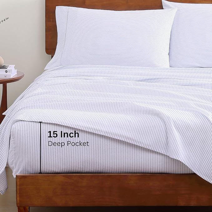 LANE LINEN 100% Organic Cotton Twin XL Sheets Set 3-Piece Pure Percale - Image 4