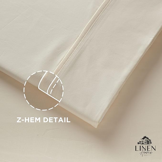 Linen Home 100% Cotton Percale 1 Flat Sheet, King Size - Image 3