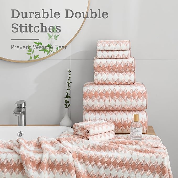 8 Piece Bathroom Towel Set |2 Oversized Bath Towels, 2 Hand Towels, 4 - Image 6