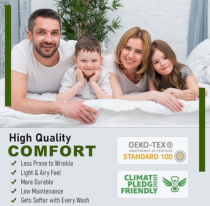 RUVANTI 100% Cotton Sheets – Twin XL Size Percale Bedding, Cooling & Breathable - Image 7