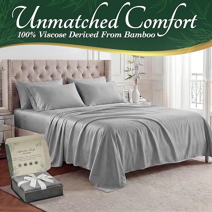DECOLURE 100% Viscose Derived from Bamboo Sheets King Size - Image 2