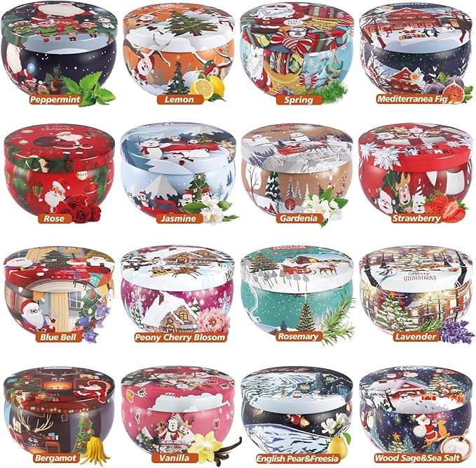 WPONSZU 16Pack Christmas Scented Candles, Candvent Calendar 2025, Gift Set - Image 2