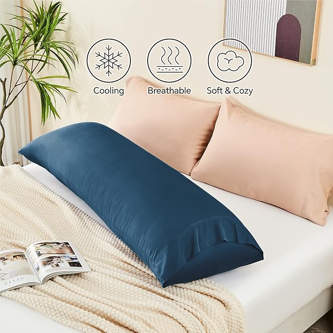 BEDELITE Body Pillow Cover, 20x54 Inches, Rayon Made from Bamboo, Breathable & - Image 5