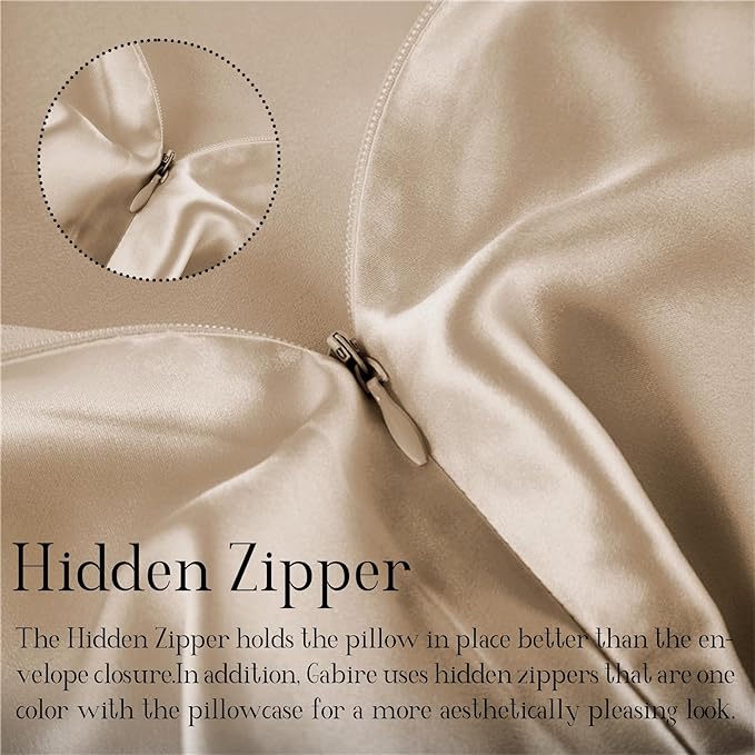 Gabire Mulberry Silk Pillow Cases Set of 2, Both Sides Real Silk Pillow Cover - Image 4
