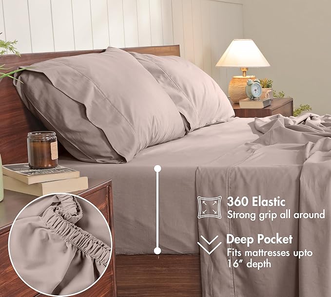 RUVANTI 100% Cotton Sheets – Queen Size Percale Bedding, Cooling & Breathable - Image 6