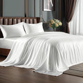 BEDELITE Satin Sheets Twin XL Size Bed Set, Luxury Soft White Silky Sheets by BEDELITE