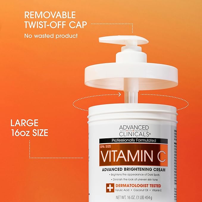Advanced Clinicals Brightening Vitamin C Cream + 5% Niacinamide Serum - Image 7