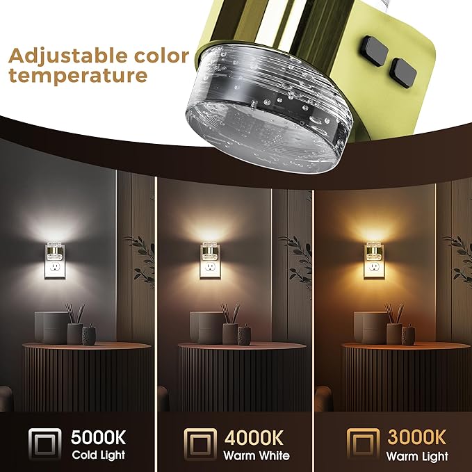 L LOHAS LED 2 Pack 3CCT Night Lights Plug into Wall, 3000K/4000k/5000K - Image 3