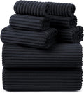 REDKISS Black Bath Towels Set 8 Piece by REDKISSOnline
