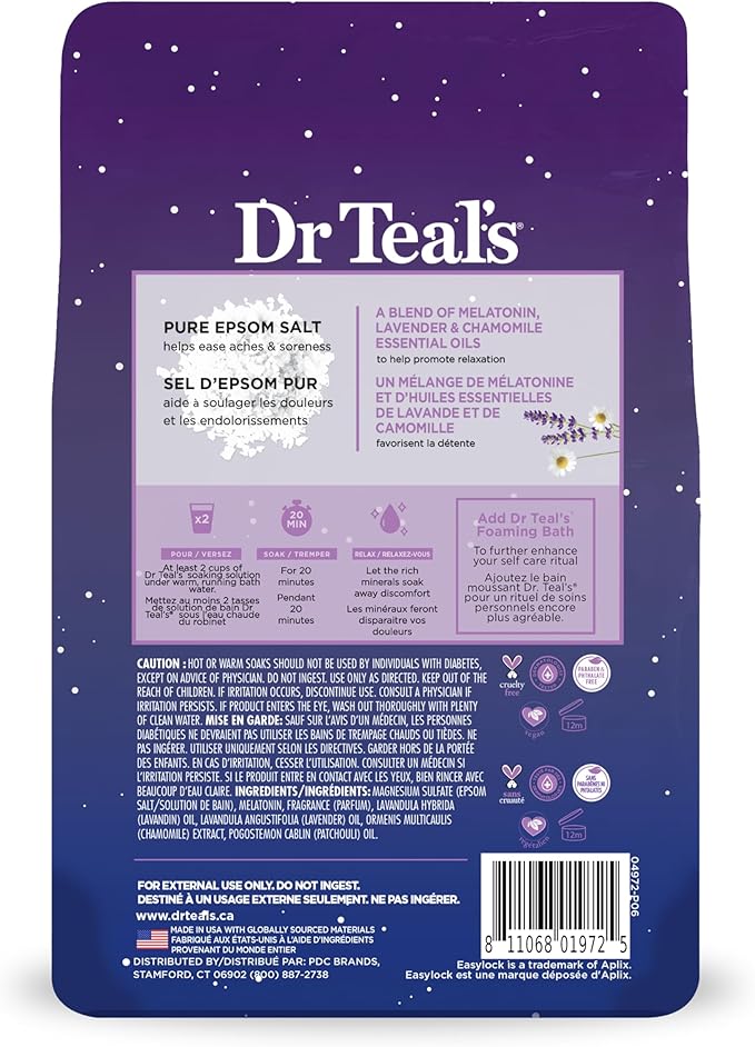 Dr Teal's Pure Epsom Salt Soak, Sleep Blend - Image 2