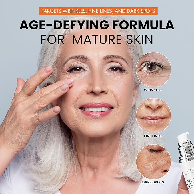 Super Vitamin C Face Serum for Mature Skin: Hydrating Brightening Formula - Image 2
