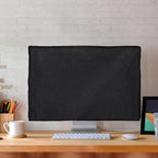 kwmobile Dust Cover for 31-32" Monitor - Linen Monitor Display Protector - Protect Your Computer Screen - Black