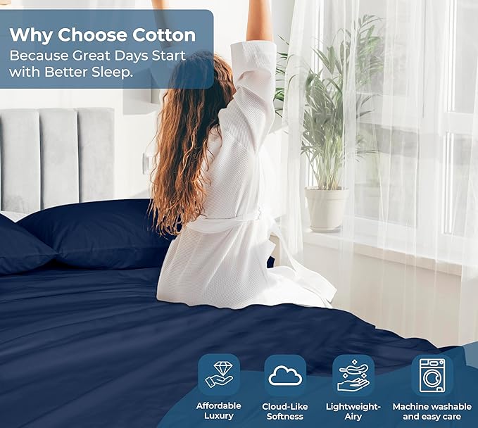 Royale Linens 100% Organic Cotton Full Flat Sheet Only - Image 7