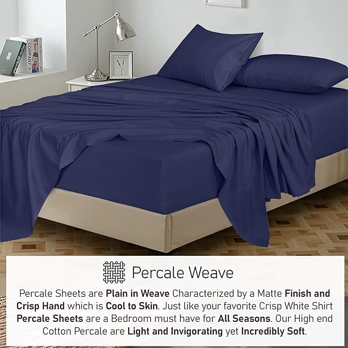 RUVANTI 100% Cotton Sheets – Twin XL Size Percale Bedding, Cooling & Breathable - Image 4