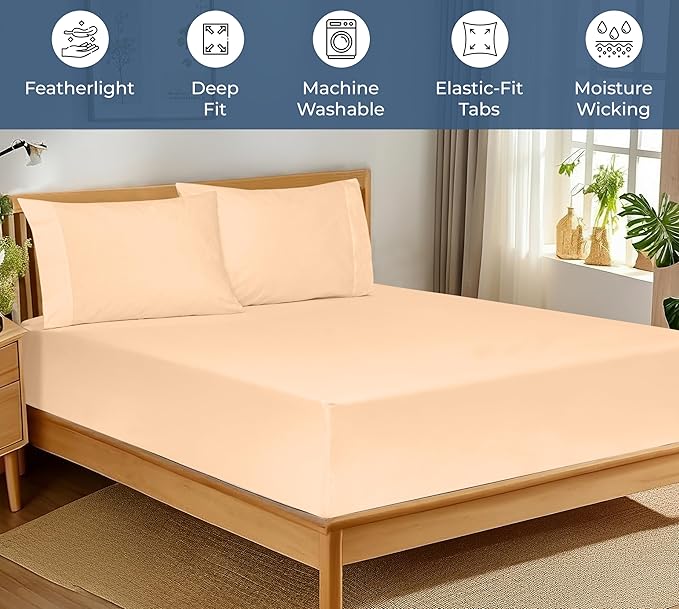 Royale Linens 100% Organic Cotton Fitted Sheet - Image 3