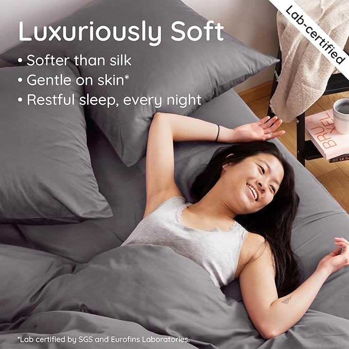 Bambaw 100% Viscose Derived from Bamboo Fitted Sheet Full Size, Cooling Fitted - Image 4