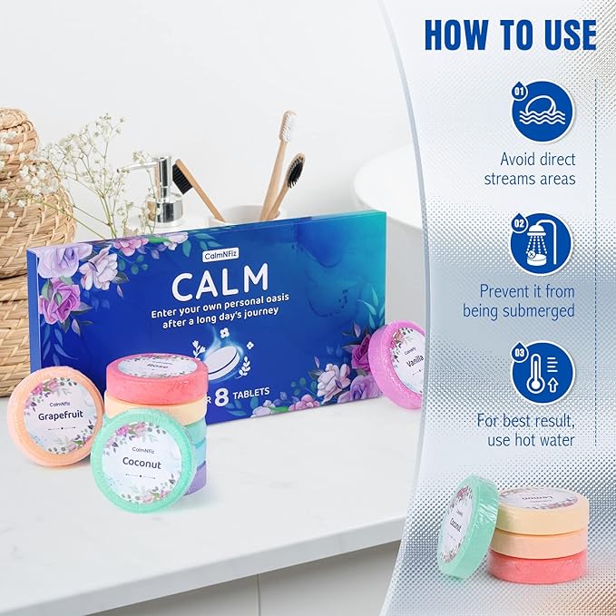 CalmNFiz Shower Steamers Aromatherapy 8 Pack – Gifts - Image 6