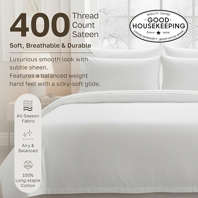 California Design Den 3 Pc White King Duvet Cover Set - Image 4