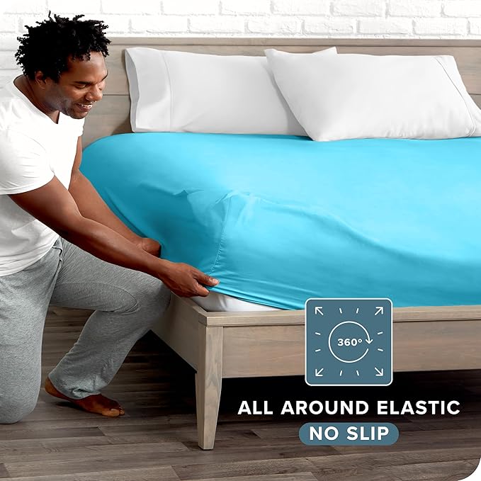 Bare Home Fitted Bottom Sheet Twin Size - Image 3