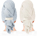 Microfiber Hair Towel Wrap Turban 2 Pack Large | Super Absorbent Quick Dry & by YHPDYL