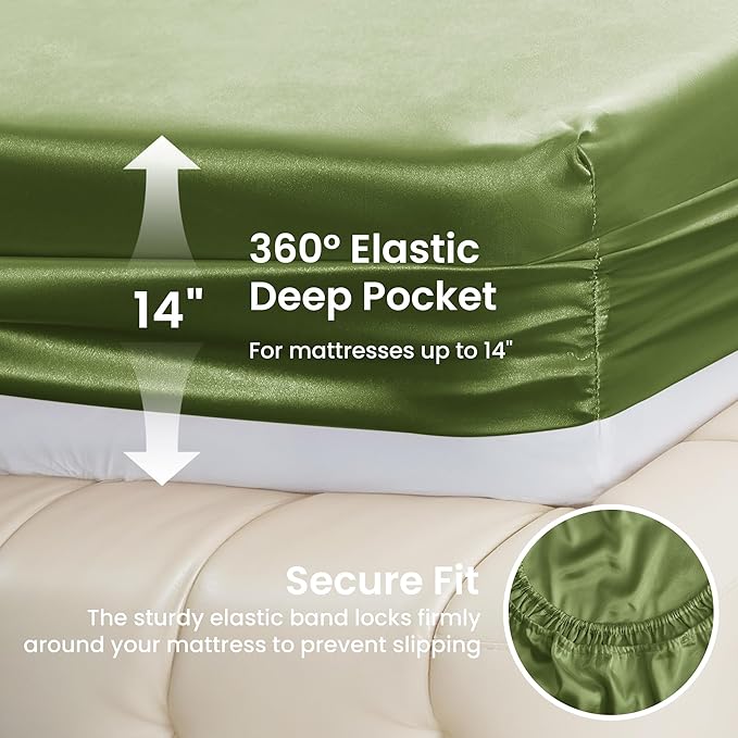 Love's cabin Twin Satin Sheets Sets - Image 4