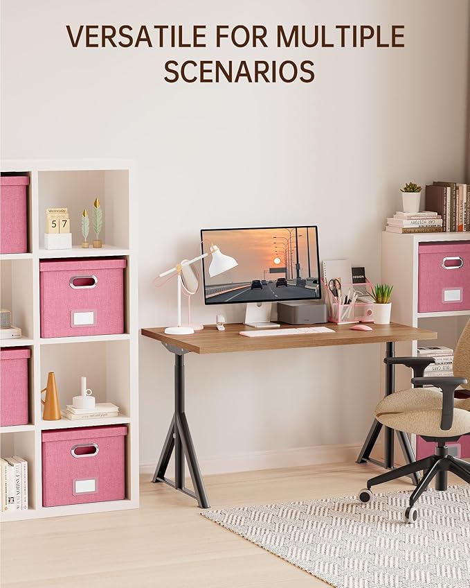 2 Pack File Storage Organizer, Filing Box, Portable File Box with Lid, Fit for Letter/Legal File Folder Storage, document organizer, New-pink