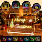 LED Note Board 13.7"x10" - Light Up Acrylic Dry Erase Board with 7 Colors & 4 Modes, Includes Adapter, Hanging Chain, Stand & Markers, Drawing Board for Home & Classroom, Creative Gift for Teens