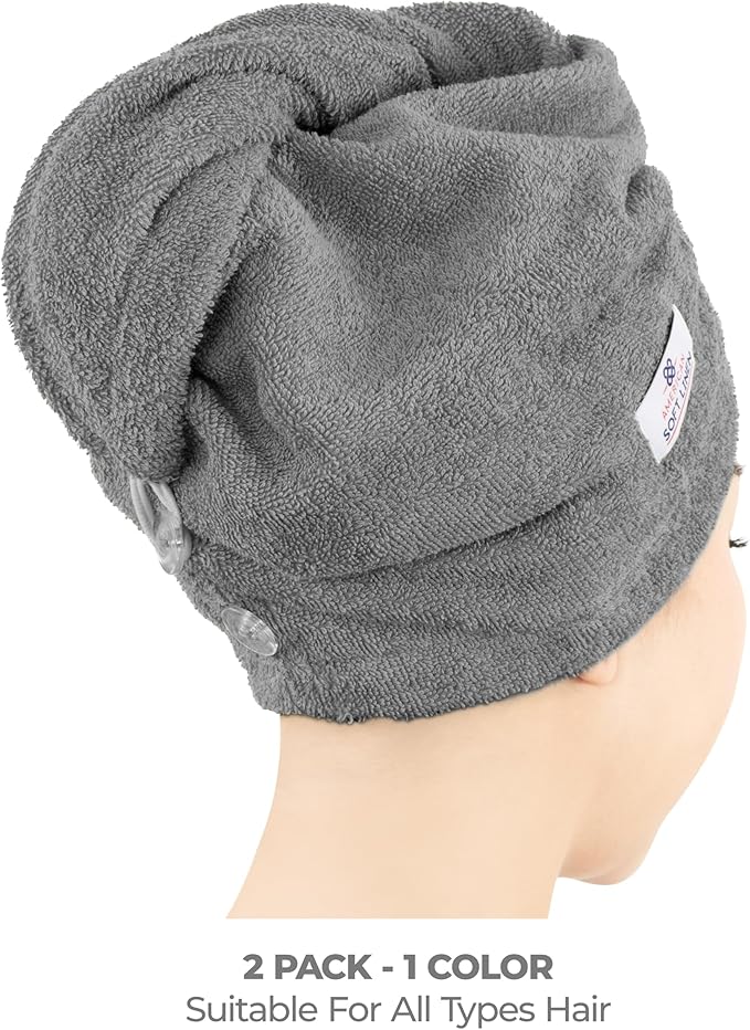 American Soft Linen 100% Cotton Hair Towels - Image 3