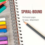 U.S. Art Supply 5.5"x8.5" Sketch Book Pad, 3 Pack (100 Sheets Each), 60lb (100gsm) Spiral Bound - Sketching, Drawing Pad, Acid-Free Paper - Sketch Pads for Adults, Students: Colored Pencils, Charcoal