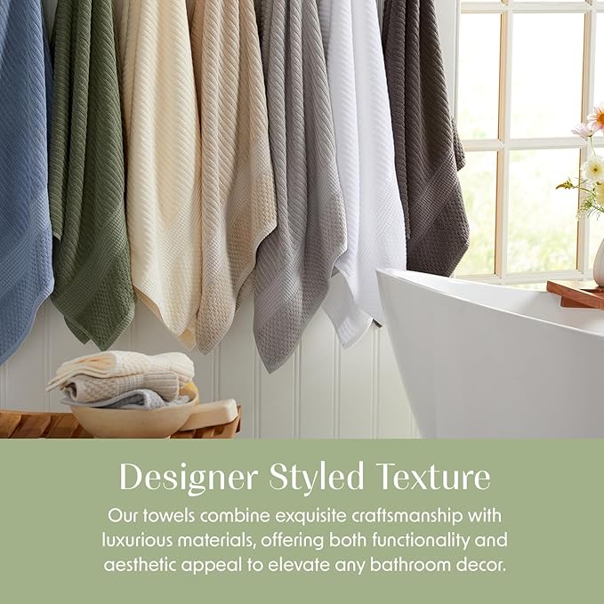 Springtree Home 100% Cotton Bath Towel Set of 4 | Super Soft & Absorbent - Image 5