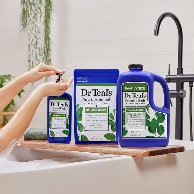 Dr Teal's Foaming Bath with Pure Epsom Salt, Relax & Relief with Eucalyptus & - Image 7