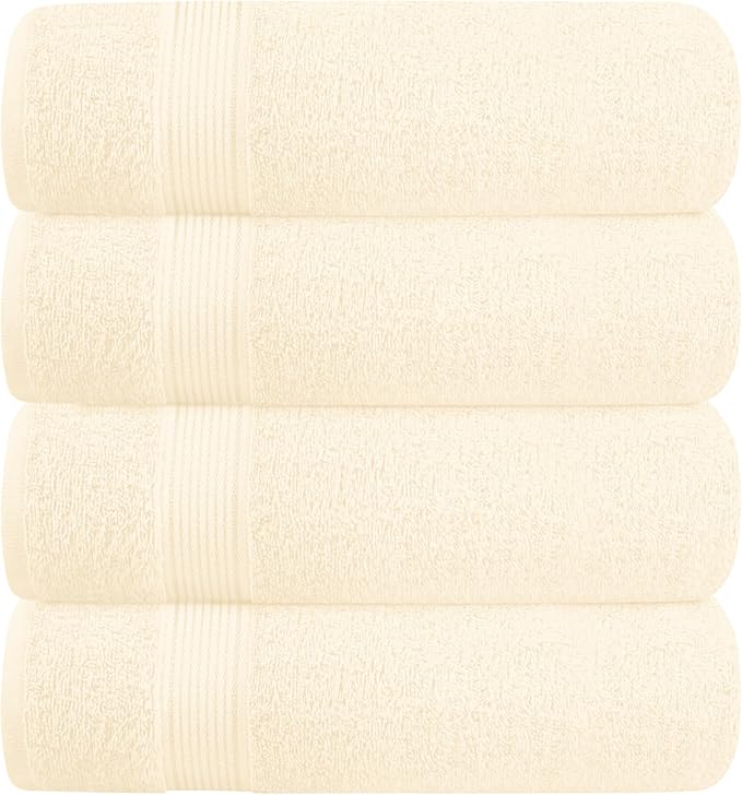 BELZZI Home Ultra Soft 4 Pack Oversized Bath Towel Set 27x54, Cotton Compact by Unknown