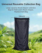 WAUGODD Wood Chipper Shredder Bag - Extra Large 24" x 60" Leaf Mulcher Shredder Collection Bag for Troy Bilt Wood Slicer Splitter Chipper Lawn Machine Universal Parts