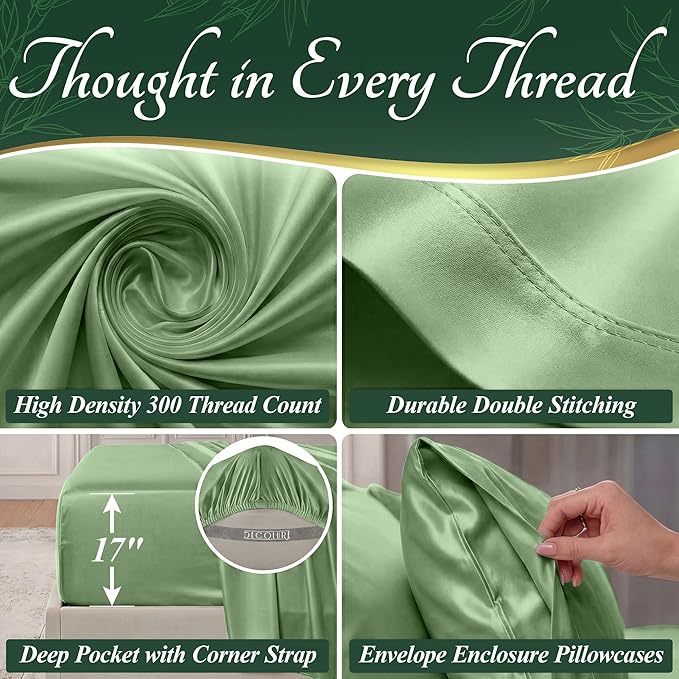 DECOLURE 100% Viscose Derived from Bamboo Sheets Full Size - Image 4