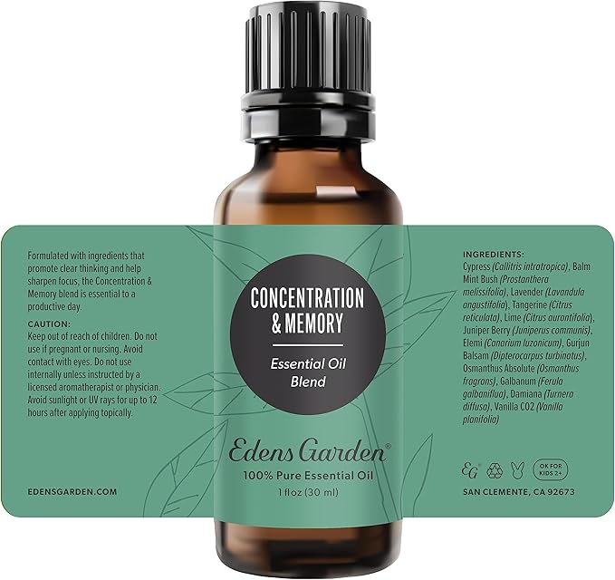 Edens Garden Concentration & Memory Essential Oil Blend, 100% Pure & Natural - Image 9