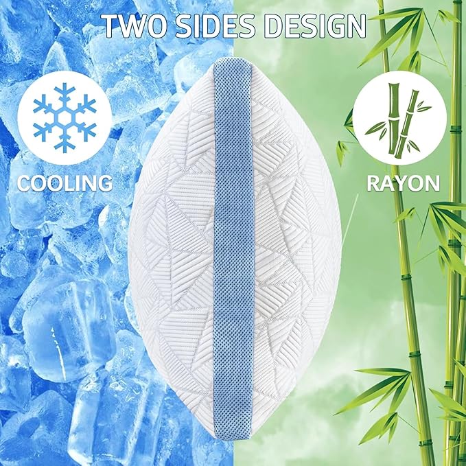 BETU Cooling Pillows Queen Size Set of 2, Shredded Memory Foam Cool Pillows - Image 2