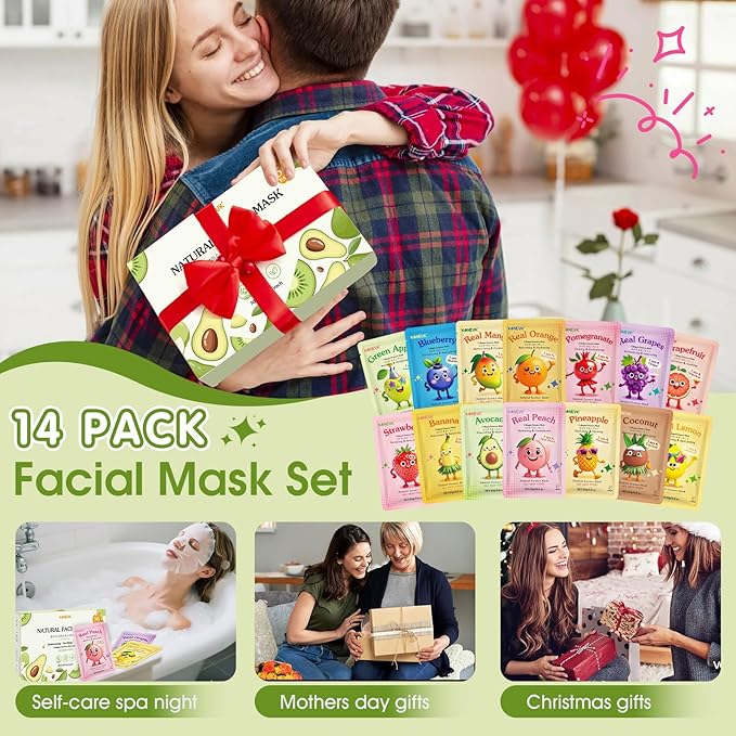 56 Pack Fruit Collagen Face Masks Skincare - Image 6