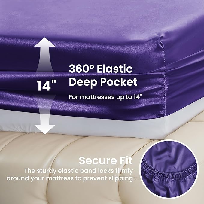 Love's cabin Full Size Satin Sheet Sets - Image 4