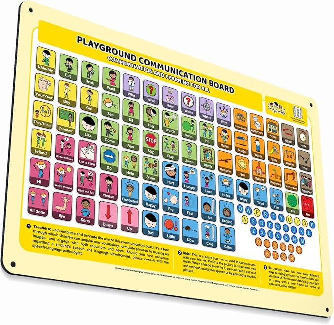 Weather-Proof Aluminum School Playground Communication Board for Autism - Outdoor Inclusive Communication Aid, Lightweight & Durable for Autism & Inclusive Play