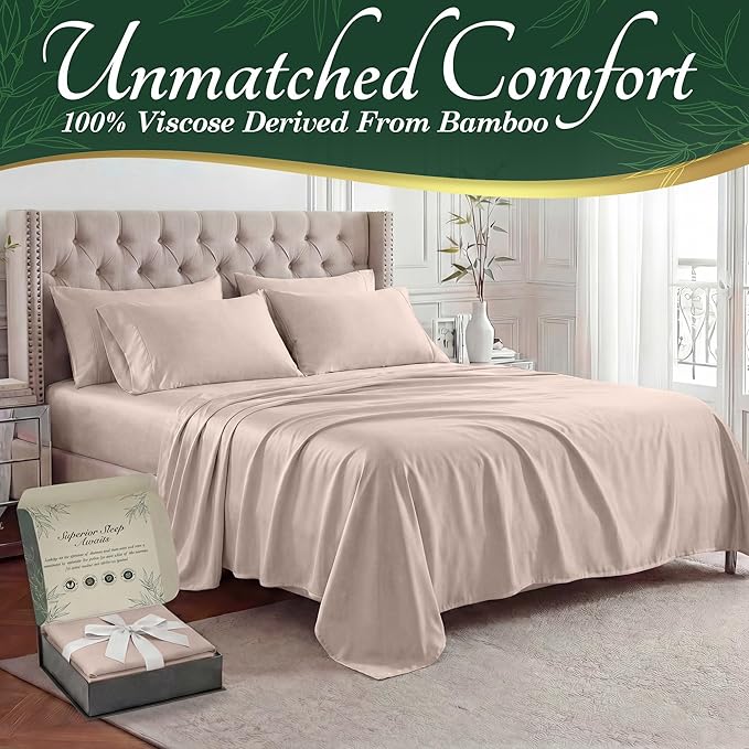 DECOLURE 100% Viscose Derived from Bamboo Sheets California King Size - Image 2