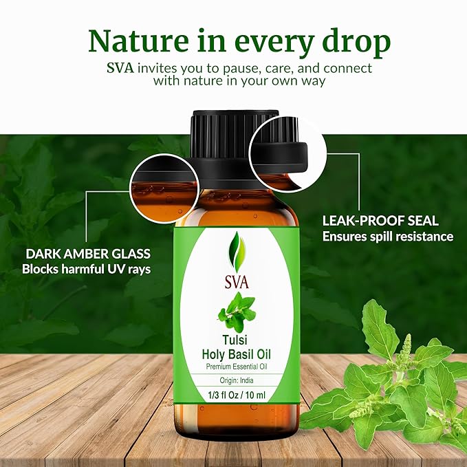SVA Holy Tulsi Essential Oil – 1/3 Fl Oz – 100% Natural Tulsi Oil - Image 7