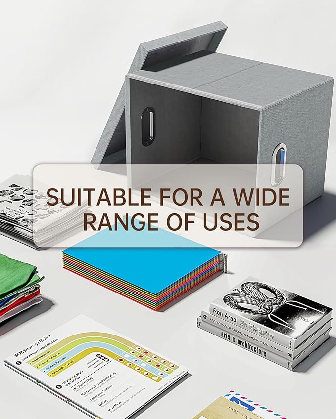 4 Pack File Storage Organizer, Document Organizer, Portable File Box with Lid, Fit for Letter/Legal File Folder Storage,Gray-Box only