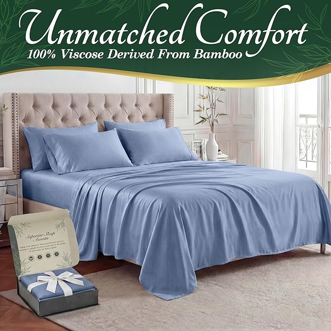 DECOLURE 100% Viscose Derived from Bamboo Sheets King Size - Image 2