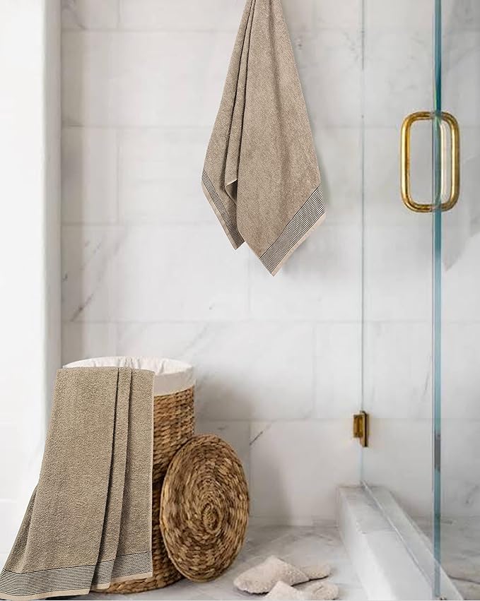 BELIZZI HOME 2 Pack Oversized Cotton Bath Towels, 28x55 inches - Image 4
