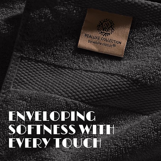 White Classic Black Hand Towels - Image 3