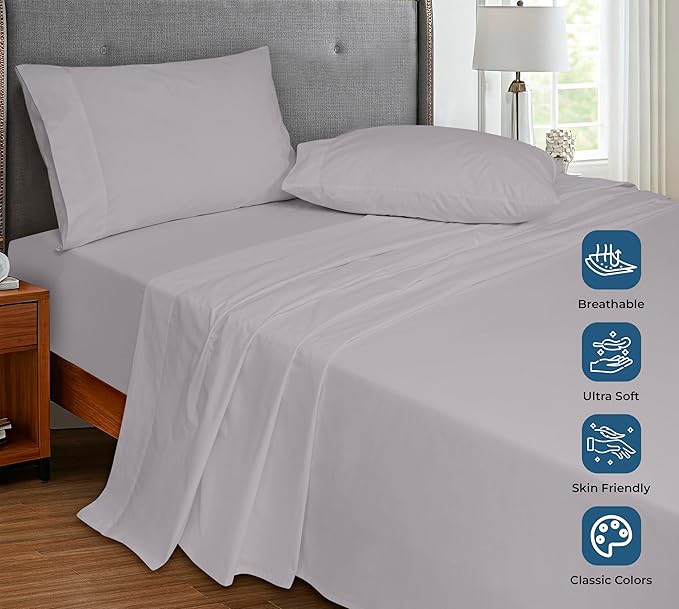 Royale Linen 100% Organic Cotton California King Flat Sheet Only - Image 4