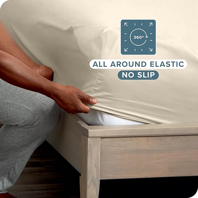 Bare Home 2-Pack Fitted Bottom Sheets Queen - Image 3
